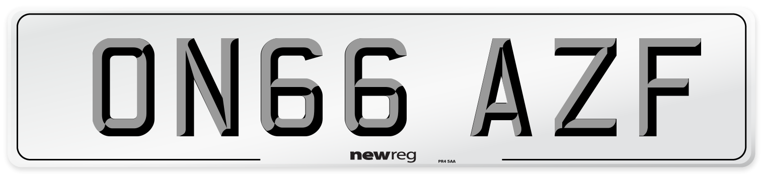 ON66 AZF Number Plate from New Reg